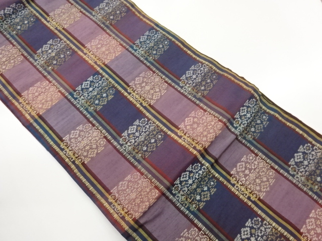 JAPANESE NAGOYA OBI / TSUMUGI / WOVEN CHECKERED